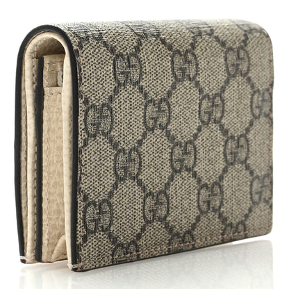 Gucci Dollar Calfskin GG Supreme Monogram GG Marmont Card Case Mystic White Beige Ebony 3 of 7