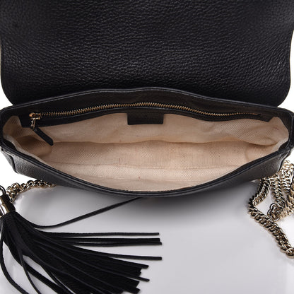 Gucci Pebbled Calfskin Medium Soho Flap Crossbody Black 5 of 9