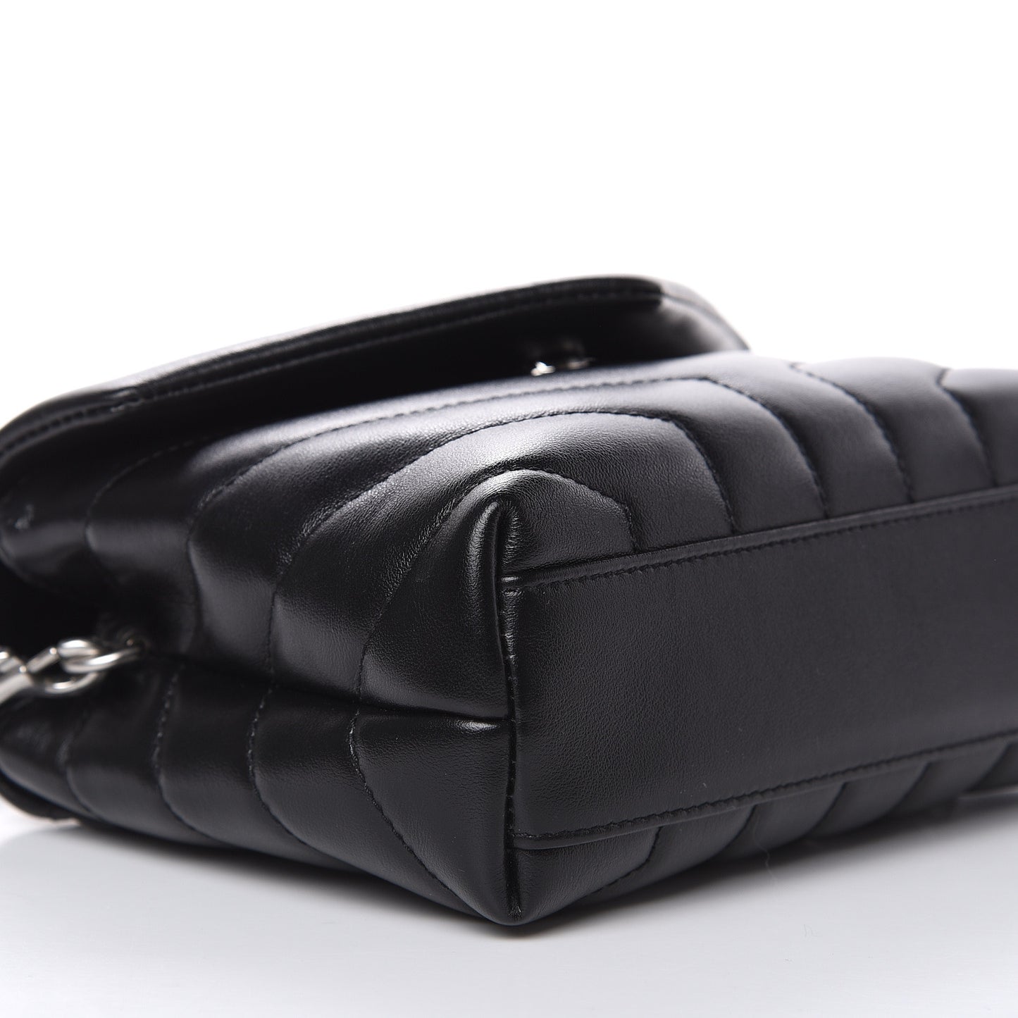 Calfskin Y Quilted Monogram Toy Loulou Crossbody Bag Black