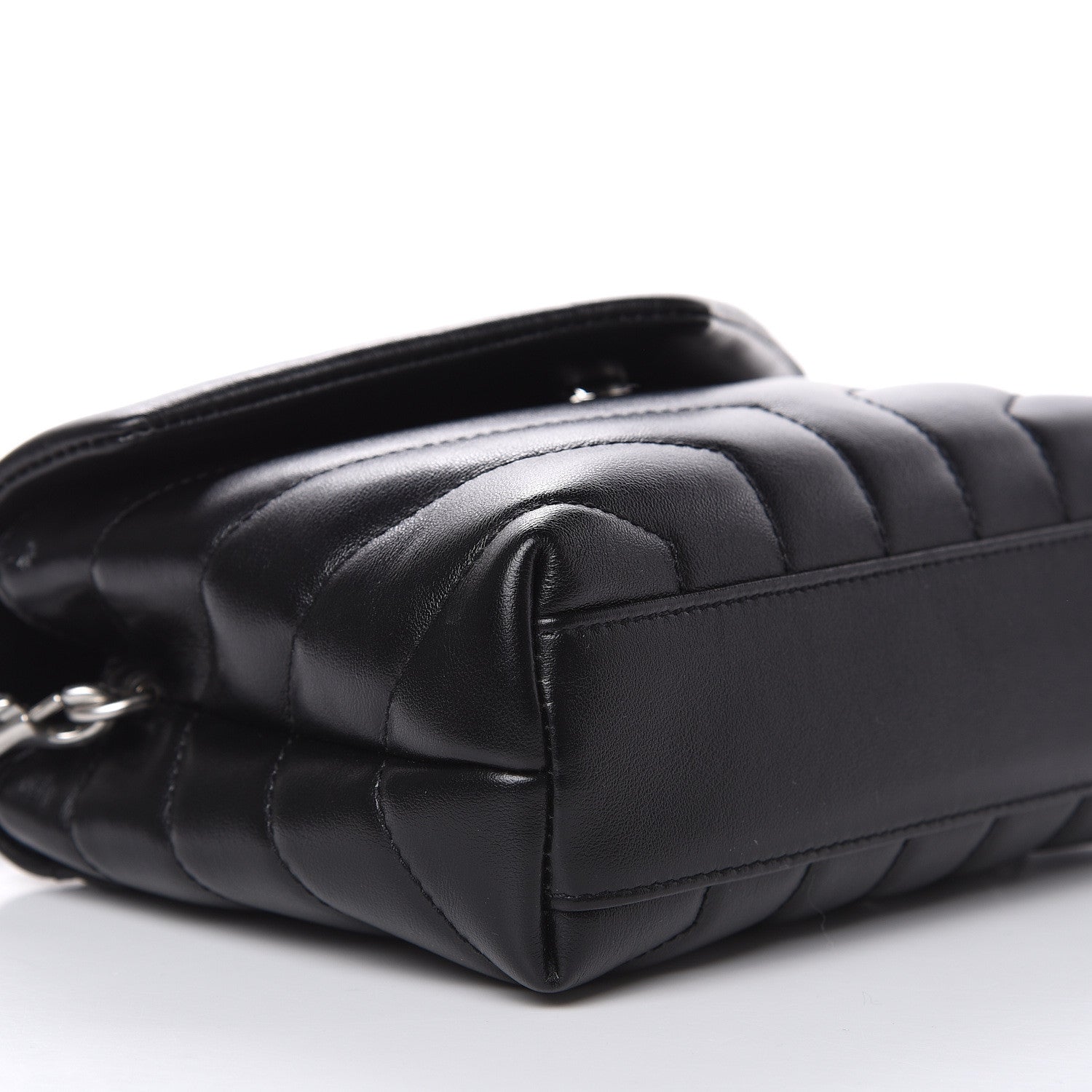 Saint Laurent Calfskin Y Quilted Monogram Toy Loulou Crossbody Bag Black 8 of 9
