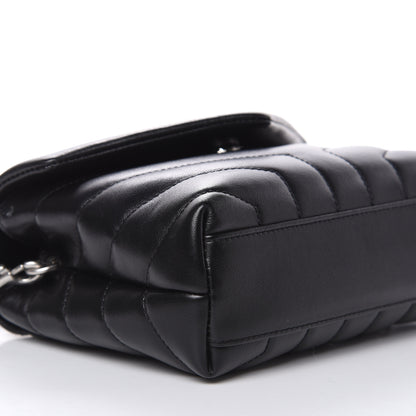 Saint Laurent Calfskin Y Quilted Monogram Toy Loulou Crossbody Bag Black 8 of 9
