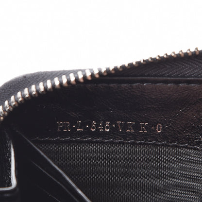Valentino Garavani Craquele Calfskin Rockstud Zip Around Wallet Black 8 of 9