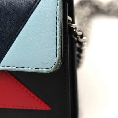 Chanel Lambskin Airlines Wallet On Chain WOC Blue Black Red 11 of 15