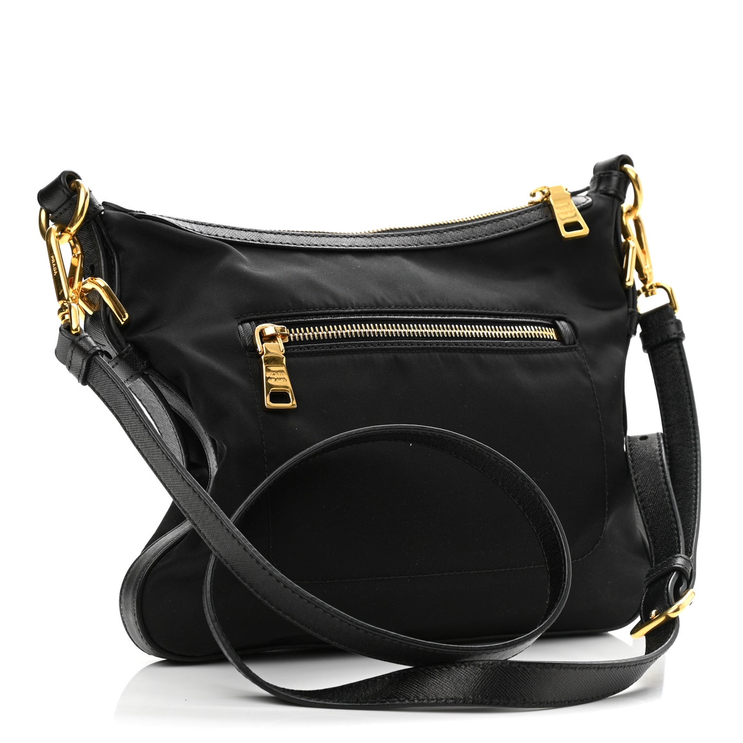 Tessuto Nylon Saffiano Crossbody Bag Black