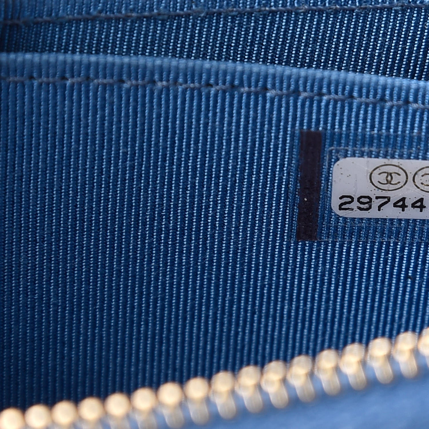 Chanel Caviar Quilted Zip Coin Purse Blue 9 of 11