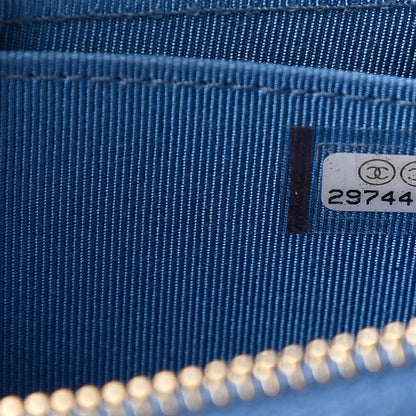Chanel Caviar Quilted Zip Coin Purse Blue 9 of 11