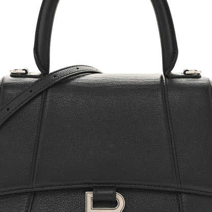Balenciaga Grained Calfskin Small Hourglass Top Handle Bag Black 9 of 13