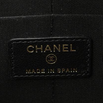 Chanel Calfskin Crocodile Embossed Cocodile Pouch With Chain Handle Gold 5 of 9