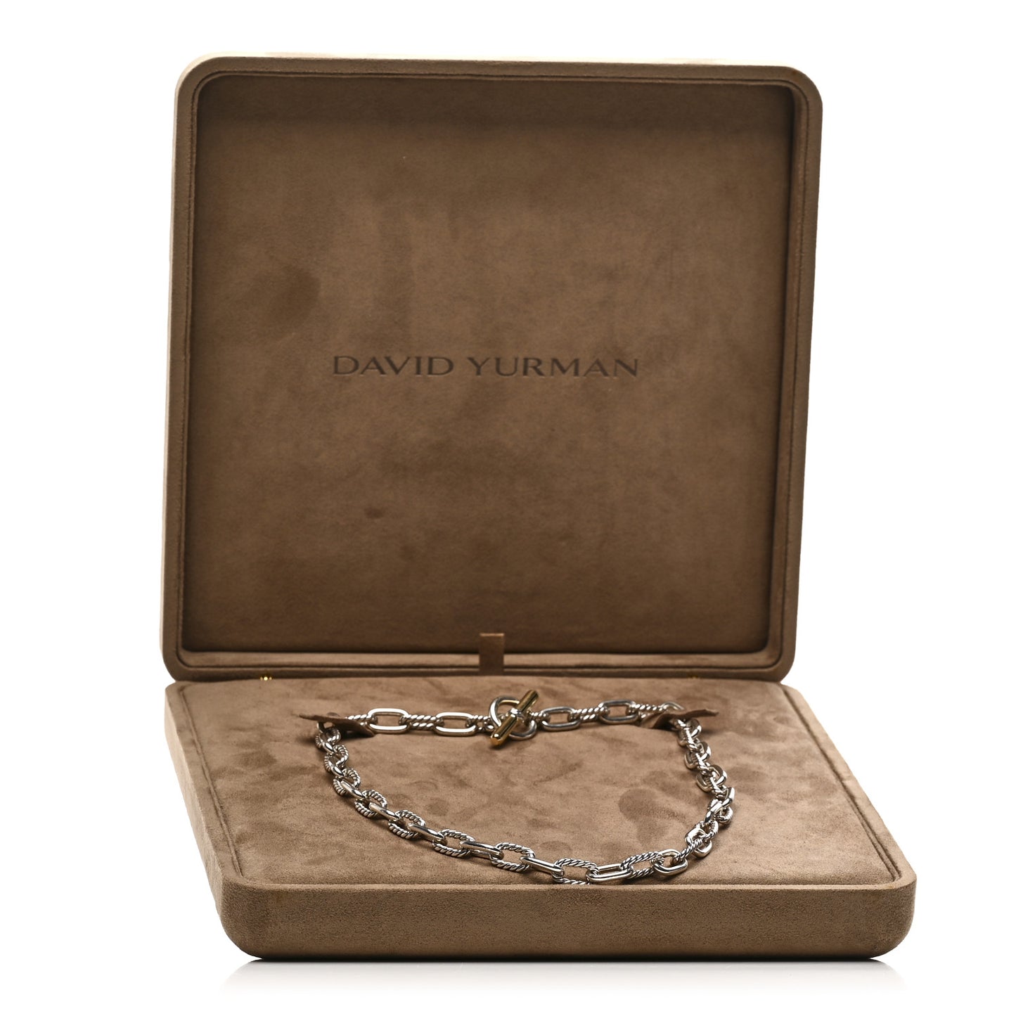Sterling Silver 18K Yellow Gold 8.5mm Madison Chain Toggle Necklace