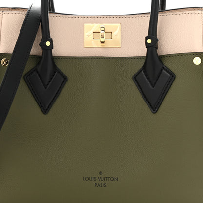 Louis Vuitton Calfskin Monogram On My Side MM Laurier Green Toffee Latte Beige 7 of 10
