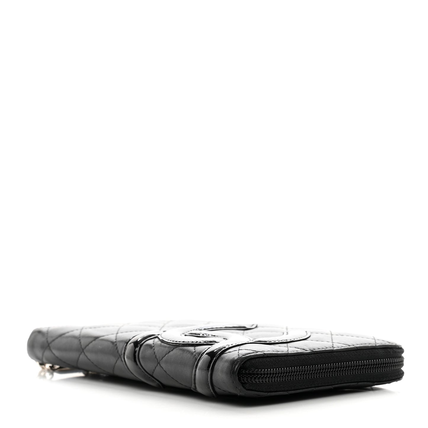 Calfskin Cambon Zip Around Organizer Wallet Black