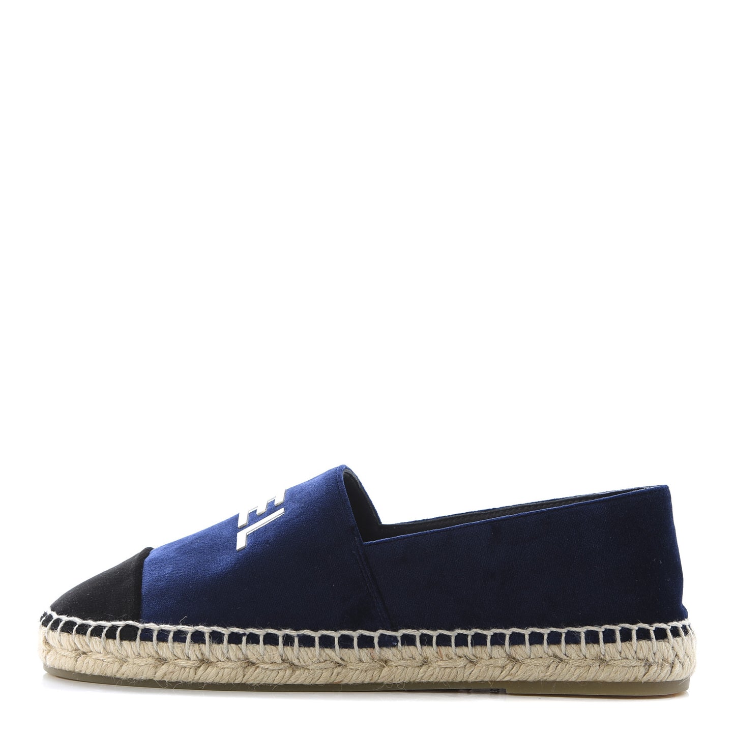 Velvet Logo Espadrilles 37 Navy Black