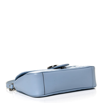 Gucci Calfskin Matelasse Small GG Marmont Shoulder Bag Porcelain Light Blue 4 of 11