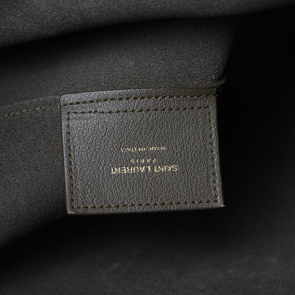 Saint Laurent Calfskin Large Shopping Tote Kaki Militaire 9 of 12