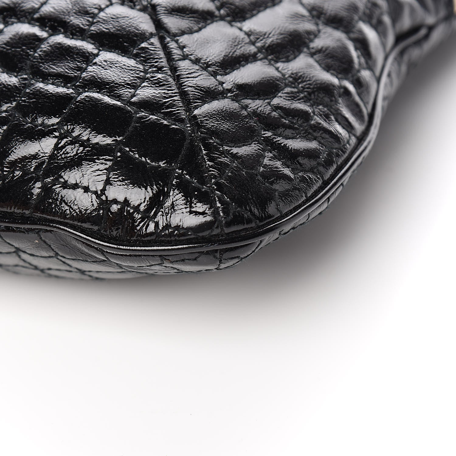 Saint Laurent Patent Crocodile Embossed Tribute Tote Black 12 of 12