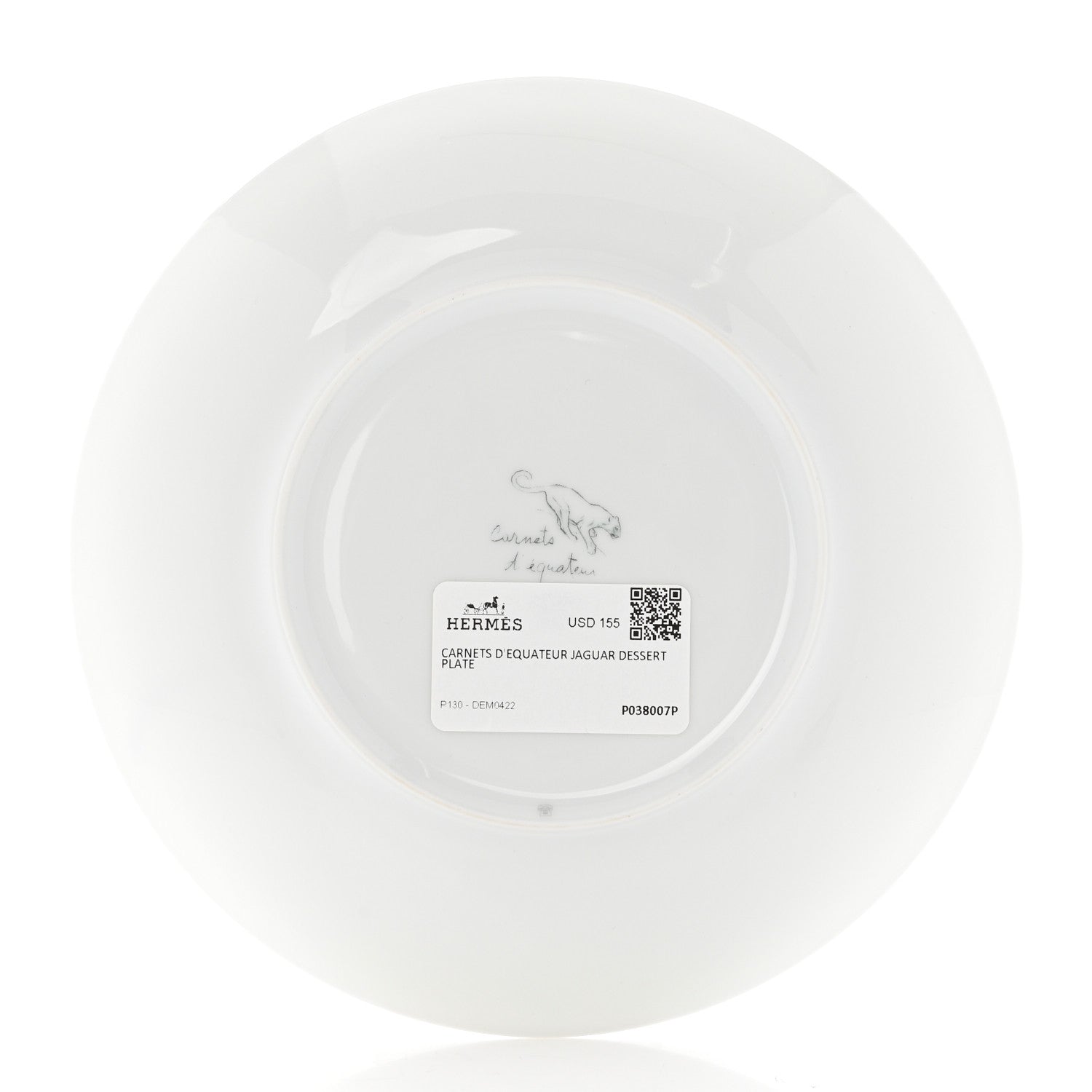 Hermes Porcelain Carnets D'Equateur Jaguar Dessert Plate 3 of 5