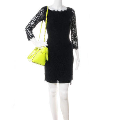 Valentino Garavani Vitello Small Rockstud Double Handle Tote Yellow Fluo 2 of 7