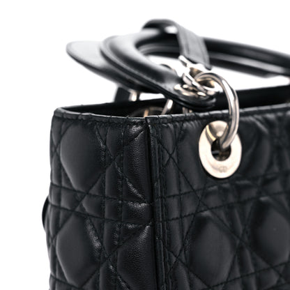 Christian Dior Lambskin Cannage Medium Lady Dior Black 12 of 18