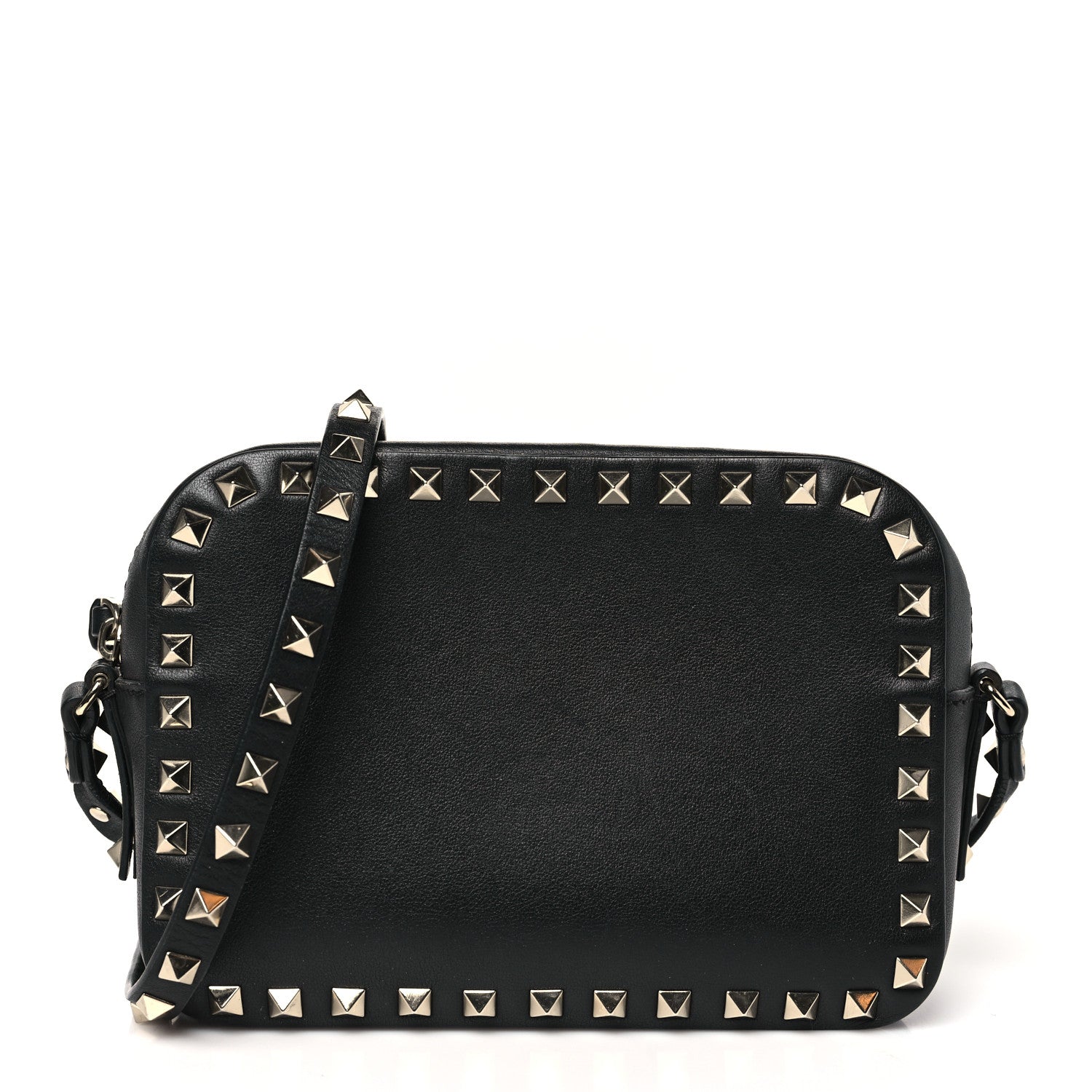 Valentino Garavani Calfskin Rockstud Camera Crossbody Bag Black 1 of 9