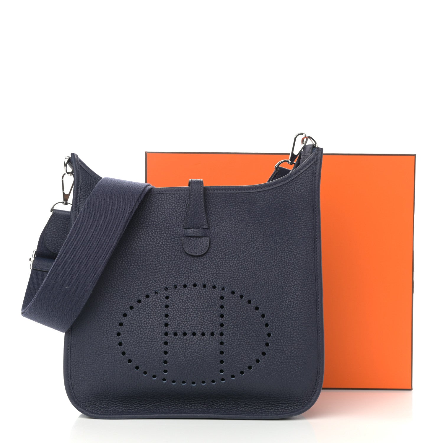 Hermes Taurillon Clemence Evelyne III PM Bleu Nuit 12 of 12