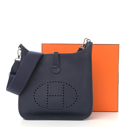 Hermes Taurillon Clemence Evelyne III PM Bleu Nuit 12 of 12