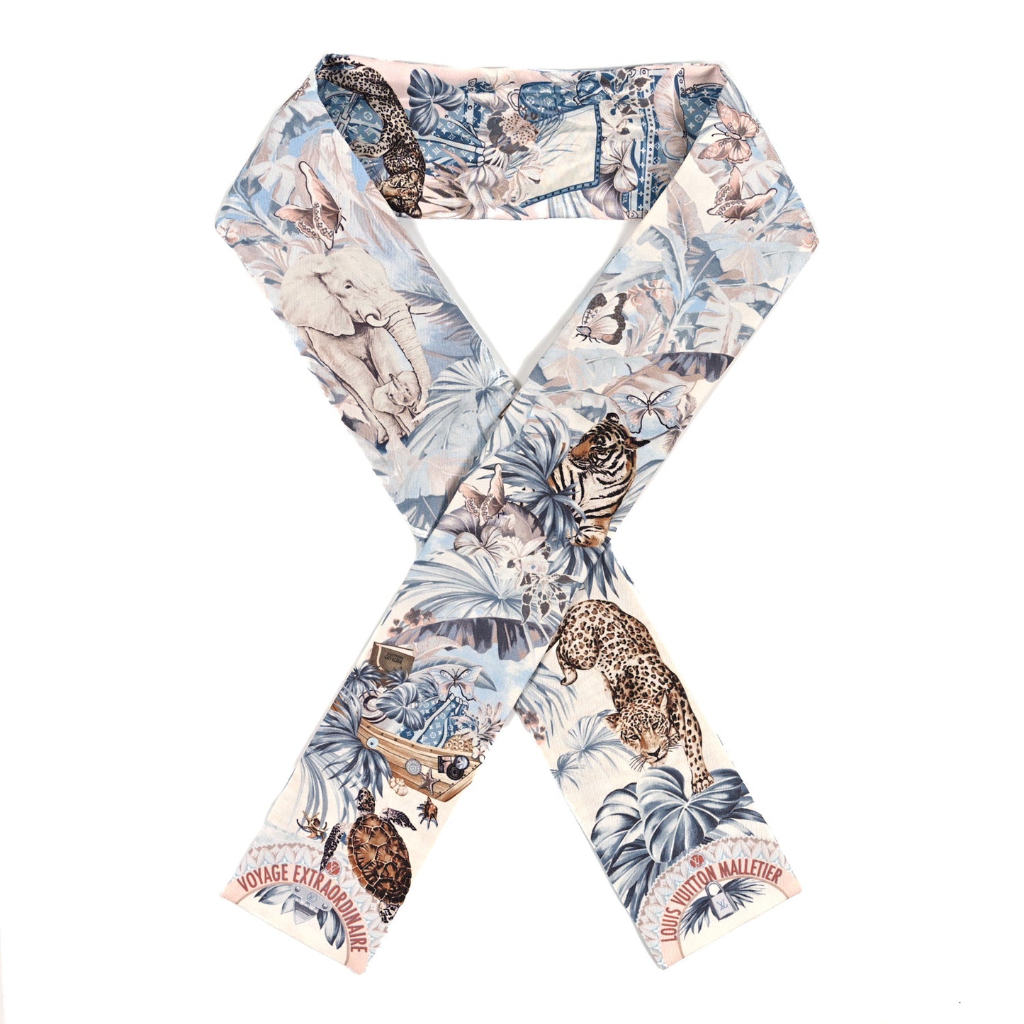 Silk Voyage Extraordinaire Bandeau Blue Grey