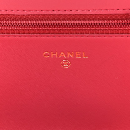 Chanel Lambskin Quilted Boy Wallet On Chain WOC Fuchsia 4 of 12