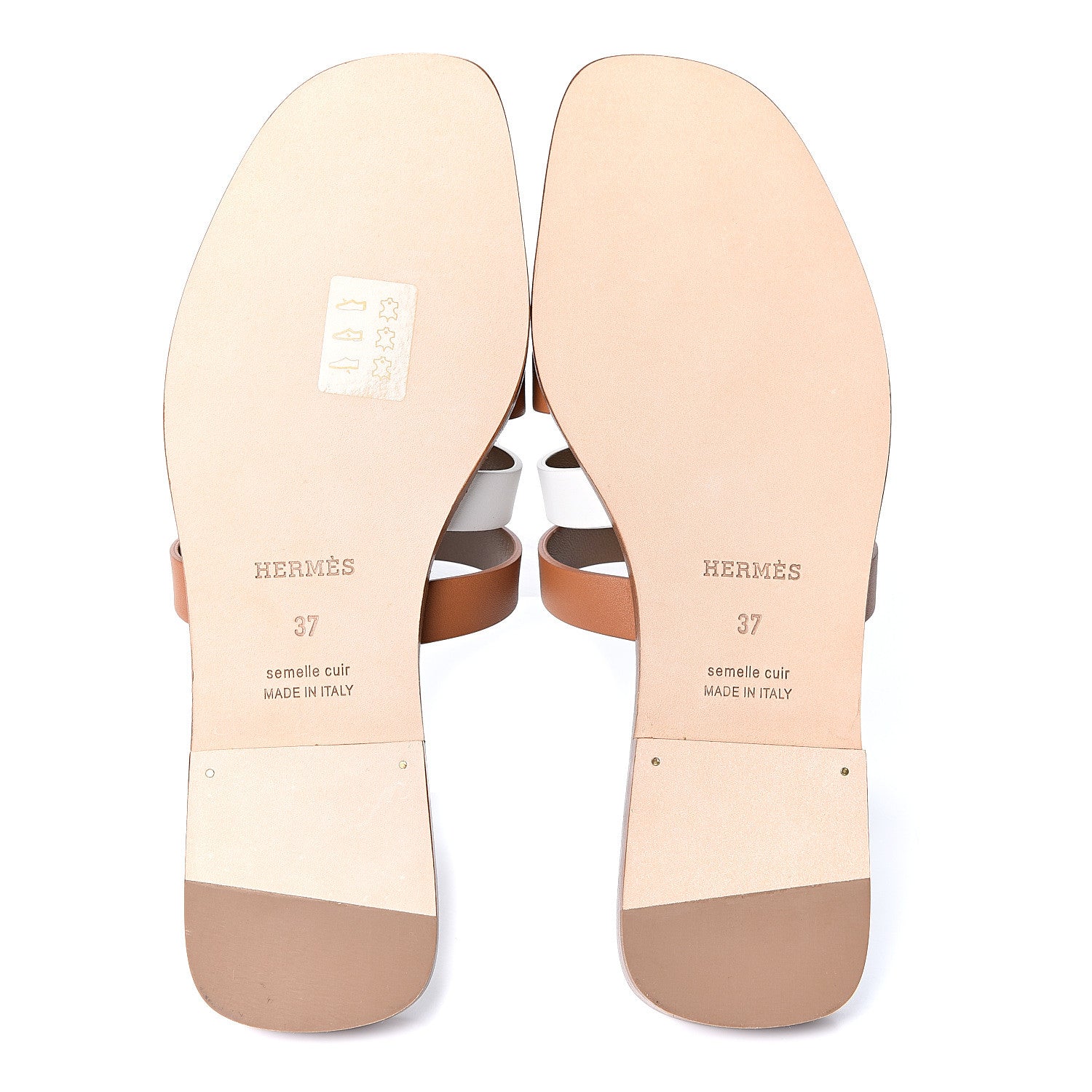 Hermes Calfskin Amore Sandals 37 White Naturel 7 of 11