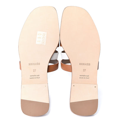 Hermes Calfskin Amore Sandals 37 White Naturel 7 of 11
