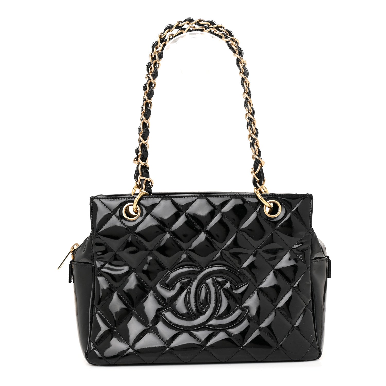 Chanel Patent Quilted Petit Timeless Tote PTT Black 1 of 12