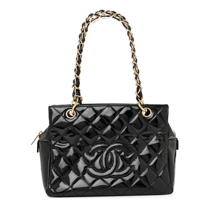 Chanel Patent Quilted Petit Timeless Tote PTT Black 1 of 12