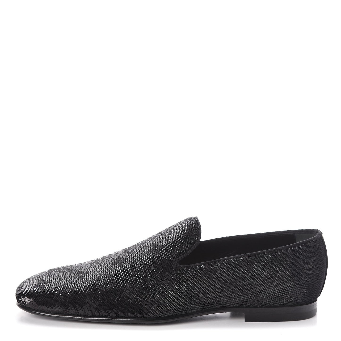 Monogram Embroided Sequins Mens Grenelle Richelieu Shoes 8.5 Black