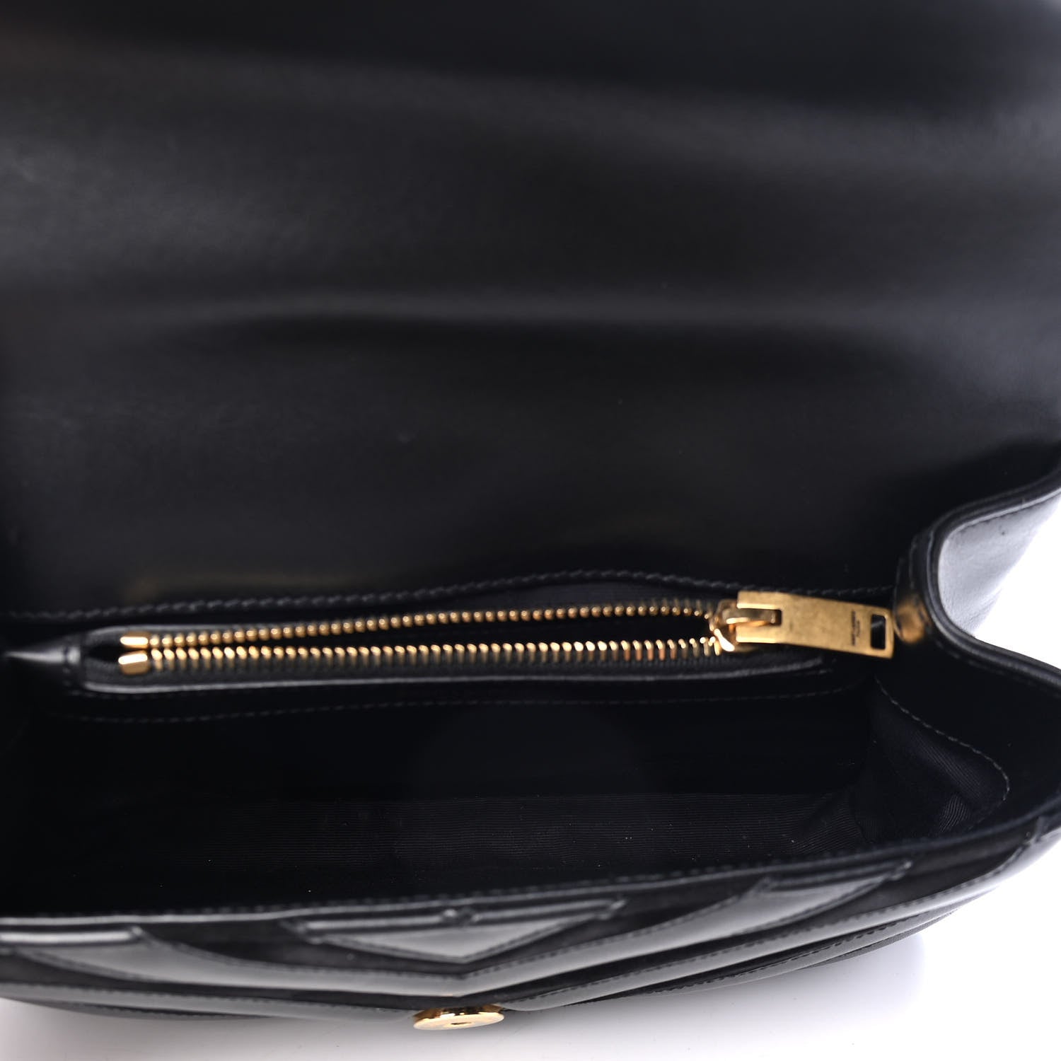 Saint Laurent Calfskin Suede Matelasse Chevron Monogram Medium College Bag Black 4 of 4