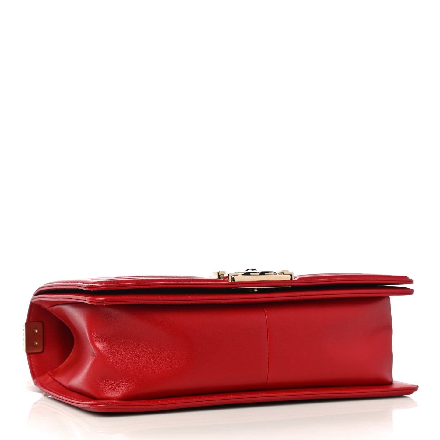 Lambskin Quilted Medium Boy Flap Red