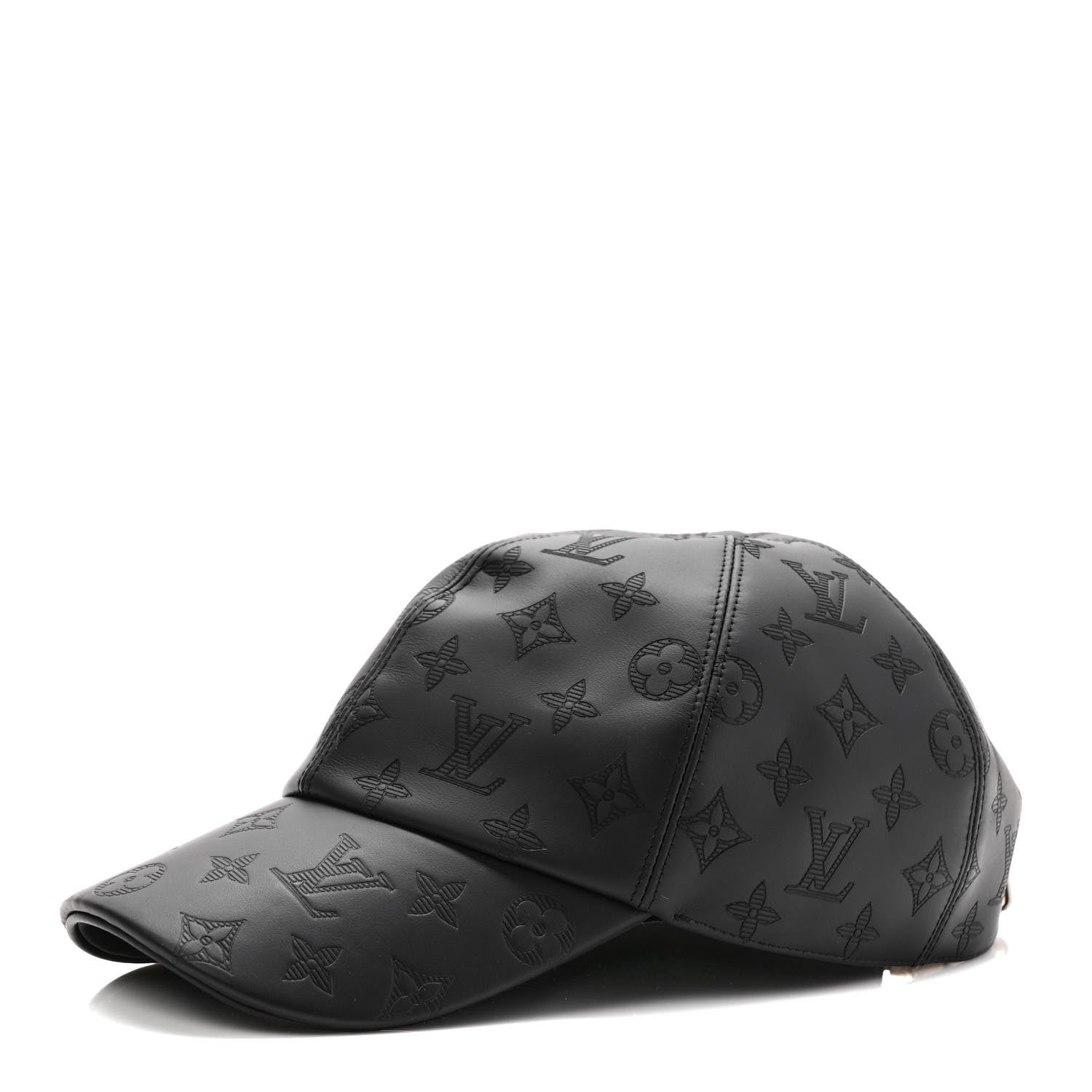 Louis Vuitton Calfskin Monogram Shadow Baseball Cap 62 Black 1 of 9