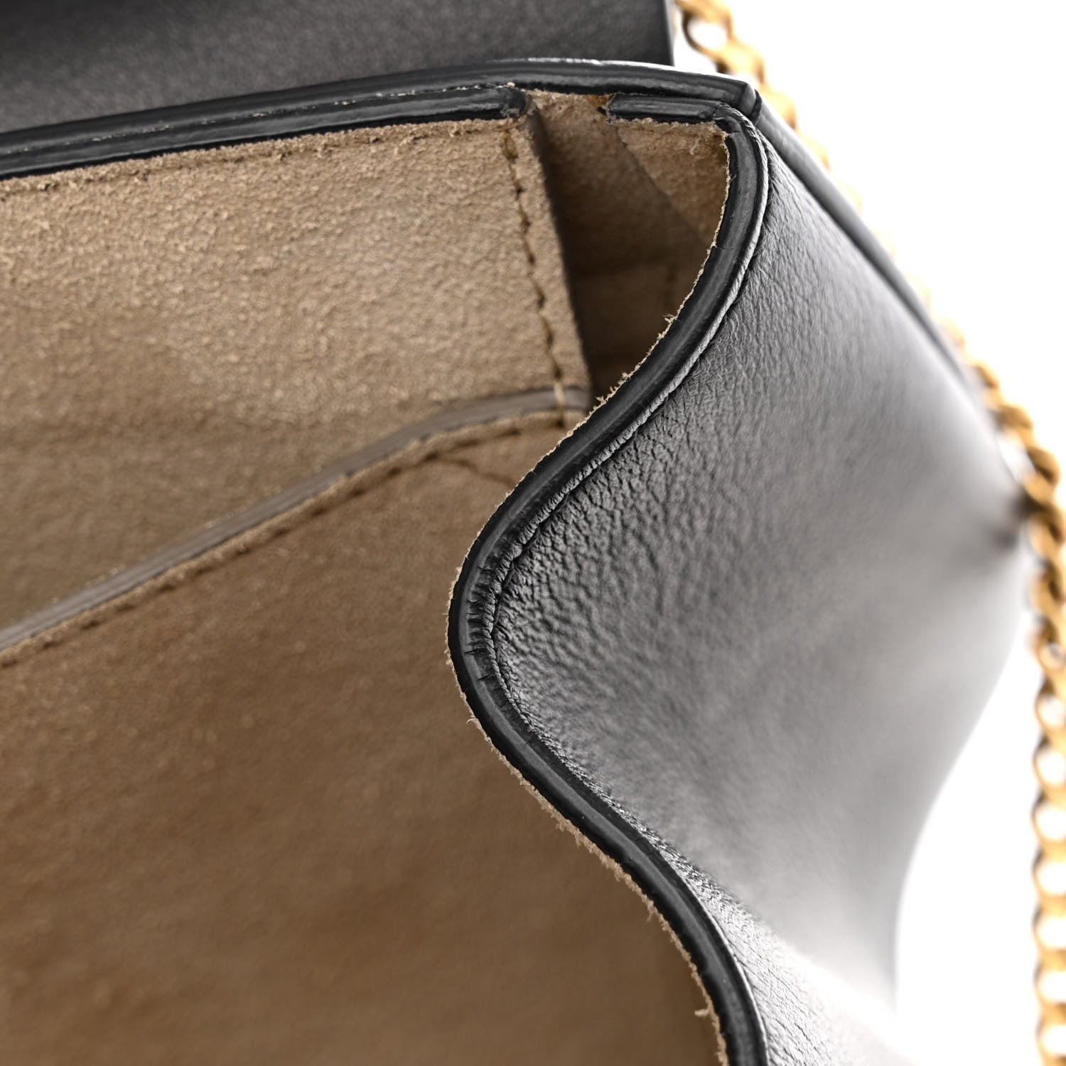 Chloe Suede Calfskin Wonder Woman Patchwork Drew Shoulder Bag Black 10 of 13