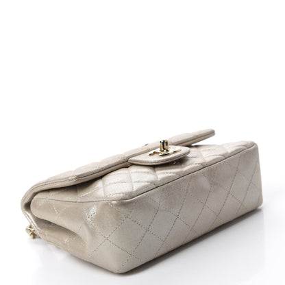 Chanel Iridescent Calfskin Quilted Mini Rectangular Flap Light Gold 4 of 11