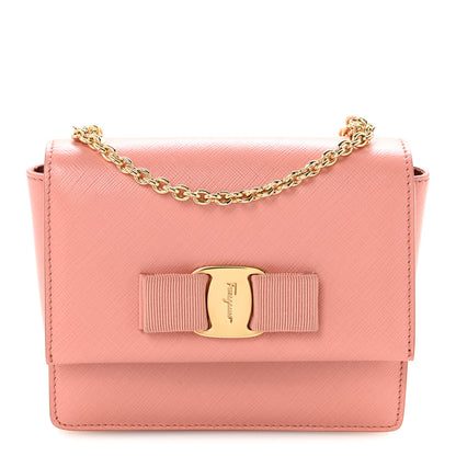 Salvatore Ferragamo Hammered Calfskin Mini Vara Bow Crossbody Bag Pink 1 of 11