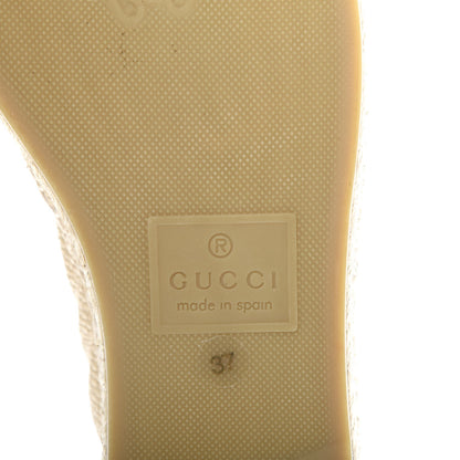 Gucci Straw Elaphe Matelasse GG Marmont Espadrilles 37 Natural Cream Brown 9 of 11