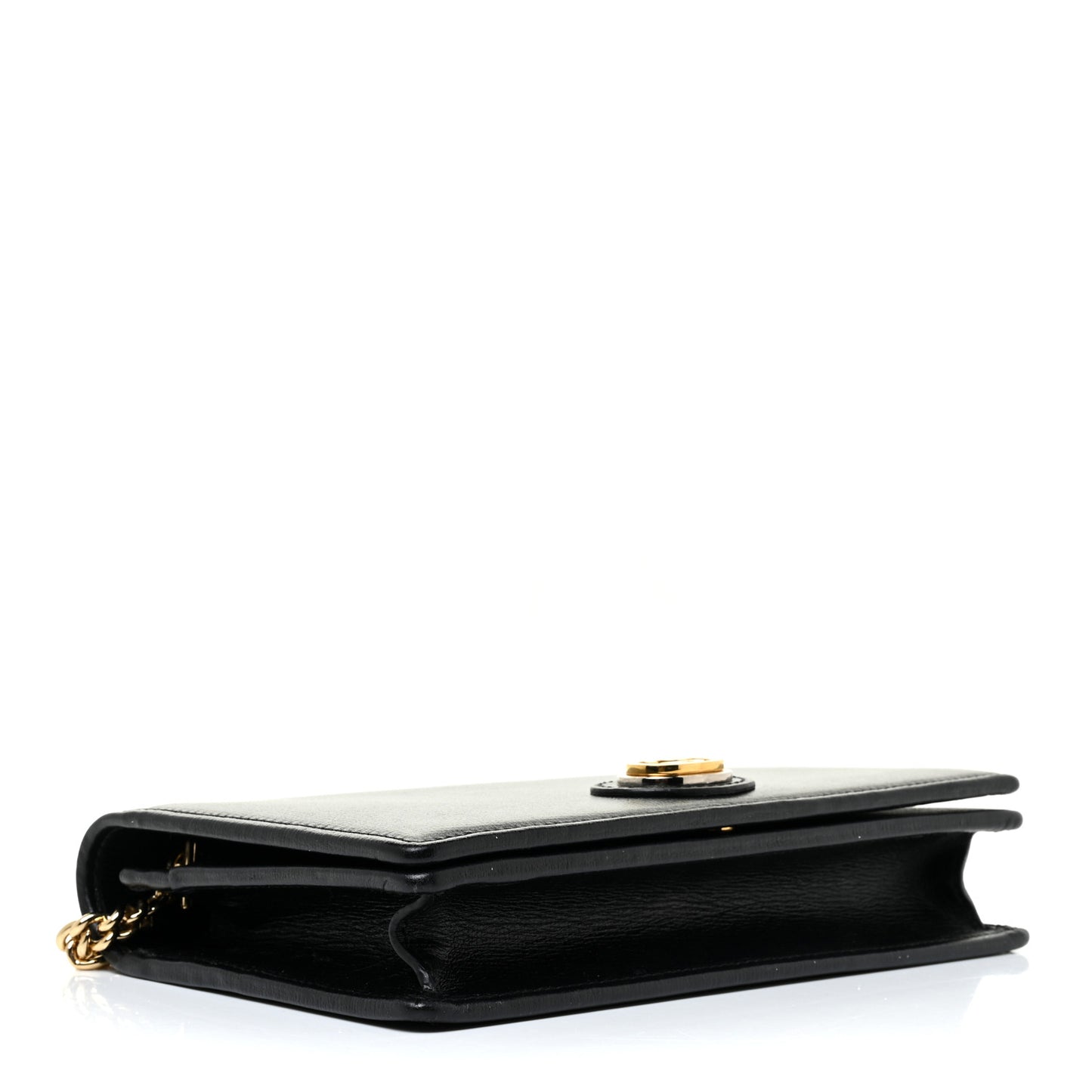 Azalea Calfskin Marina Chain Wallet Black