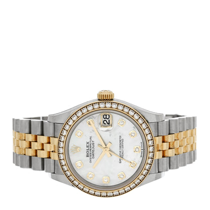 Rolex Stainless Steel 18K Yellow Gold Diamond Bezel Mother of Pearl 31mm Oyster Perpetual Datejust Watch 278383RBR 2 of 5