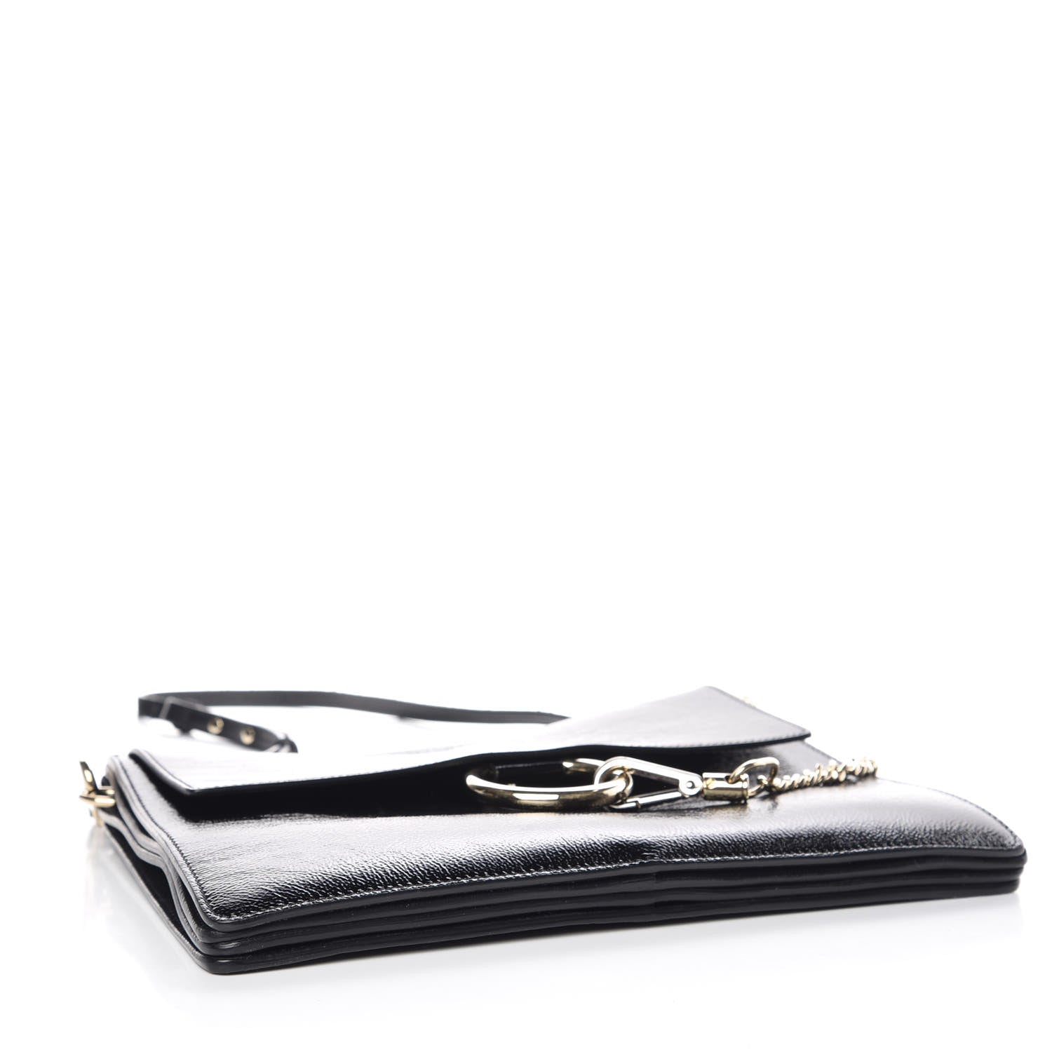 Chloe Patent Medium Faye Shoulder Bag Black 4 of 11