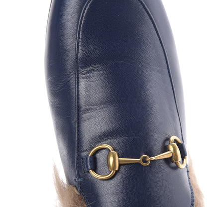 Gucci Malaga Kid Fur Womens Princetown Slippers 39 Blue Agata 8 of 10