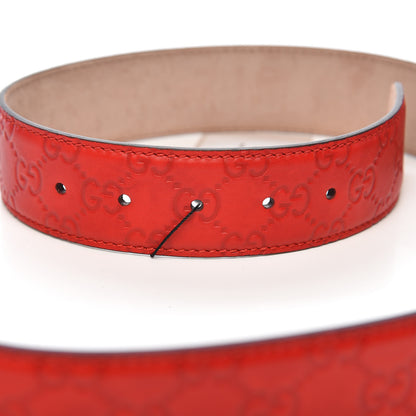Gucci Guccissima Signature Interlocking G 40mm Belt 85 34 Red 5 of 6