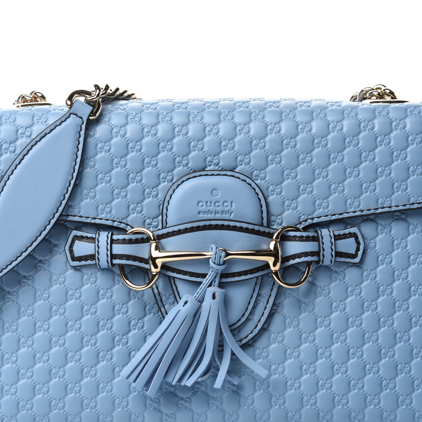 Microguccissima Medium Emily Chain Shoulder Bag Mineral Blue