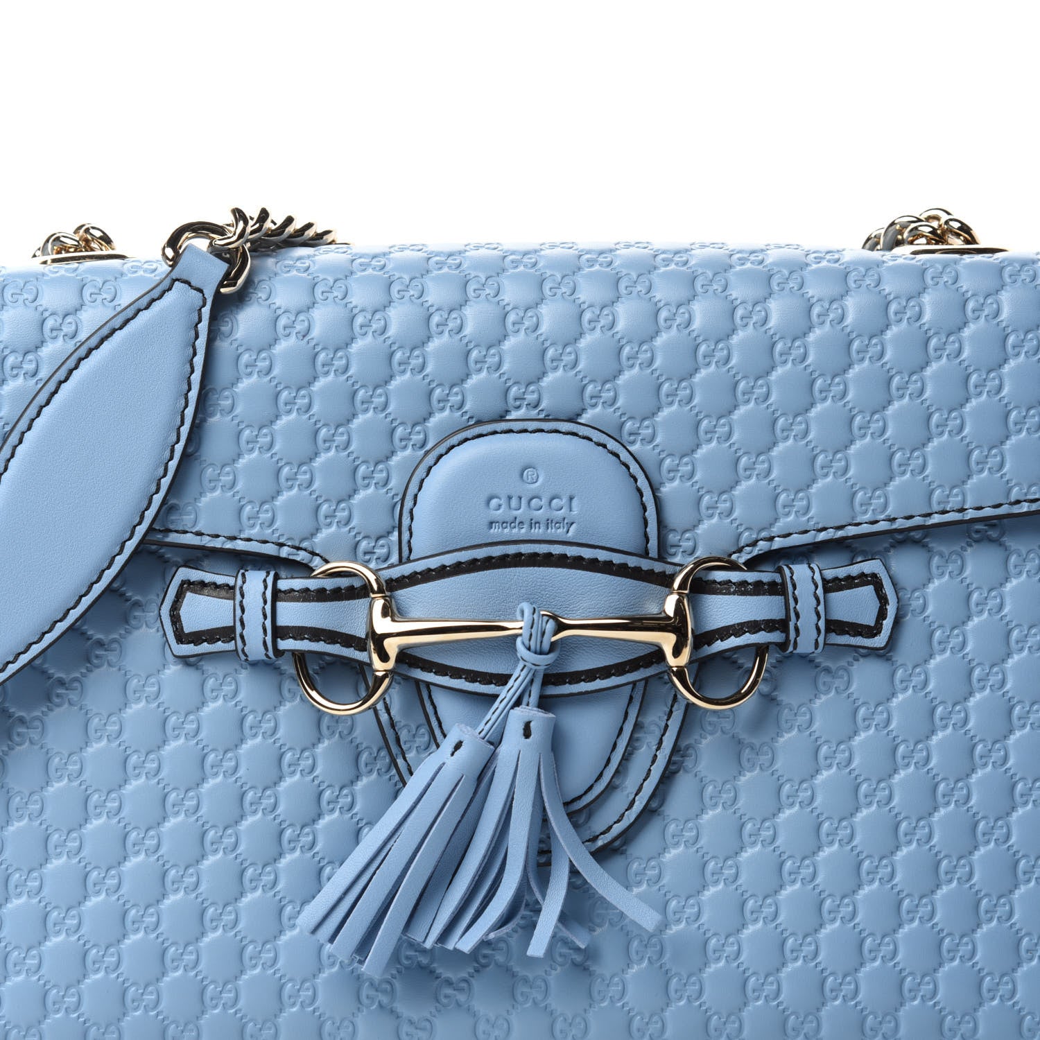 Gucci Microguccissima Medium Emily Chain Shoulder Bag Mineral Blue 10 of 10