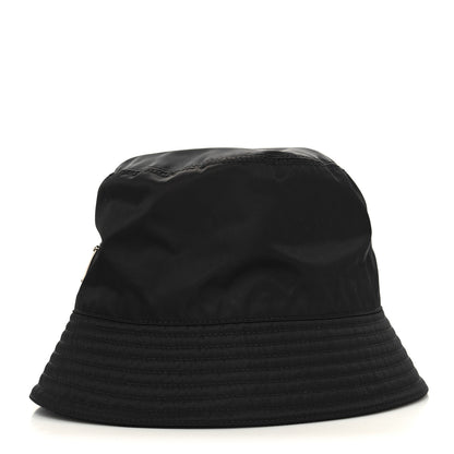 Prada Re-Nylon Metal Triangle Logo Mens Bucket Hat M Black 6 of 8