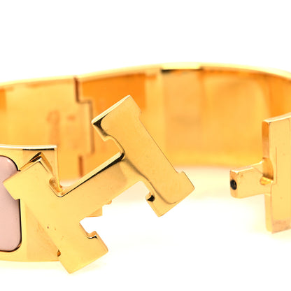 Hermes Enamel Wide Clic Clac H Bracelet PM Rose Poudre 4 of 5