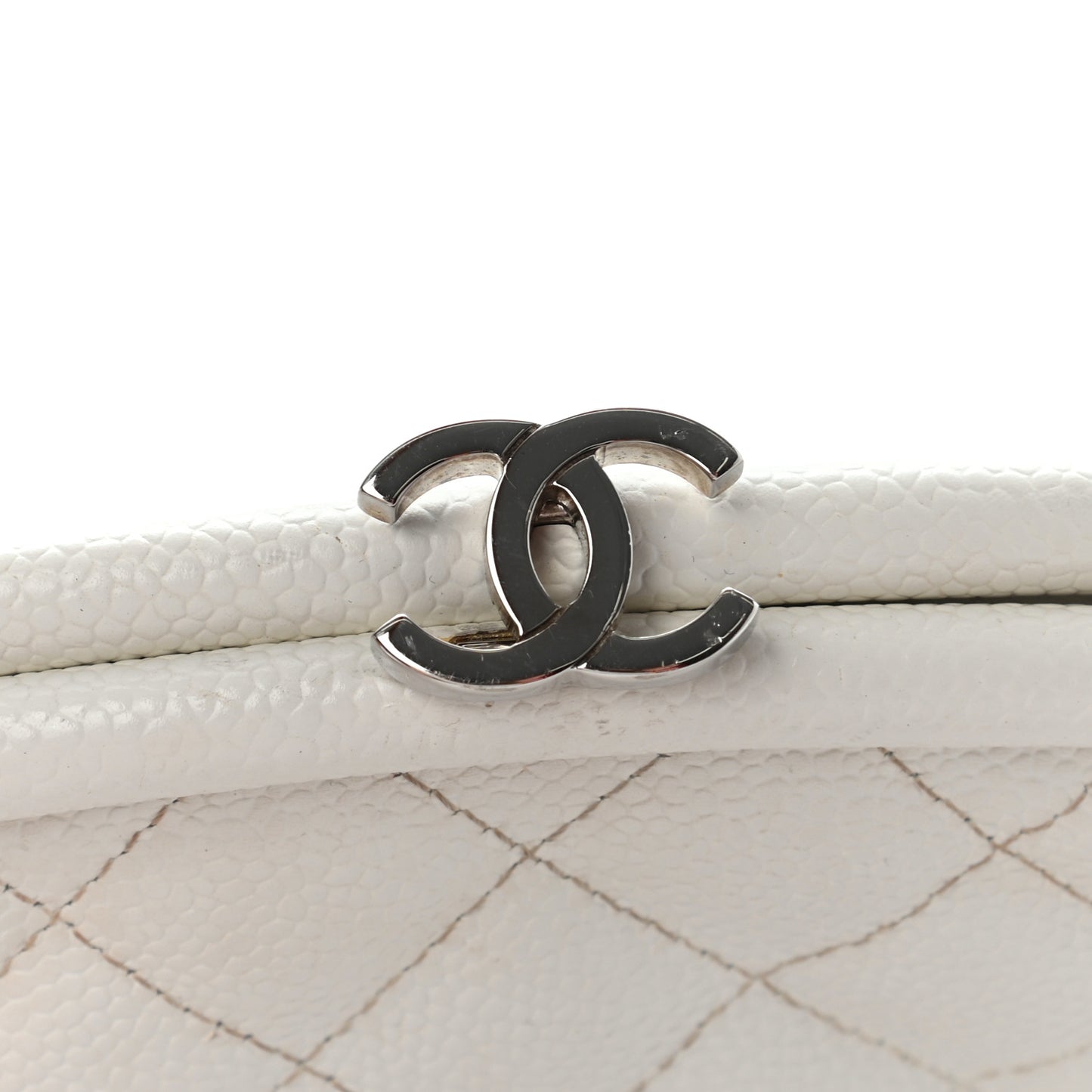 Caviar Quilted Timeless Clutch White