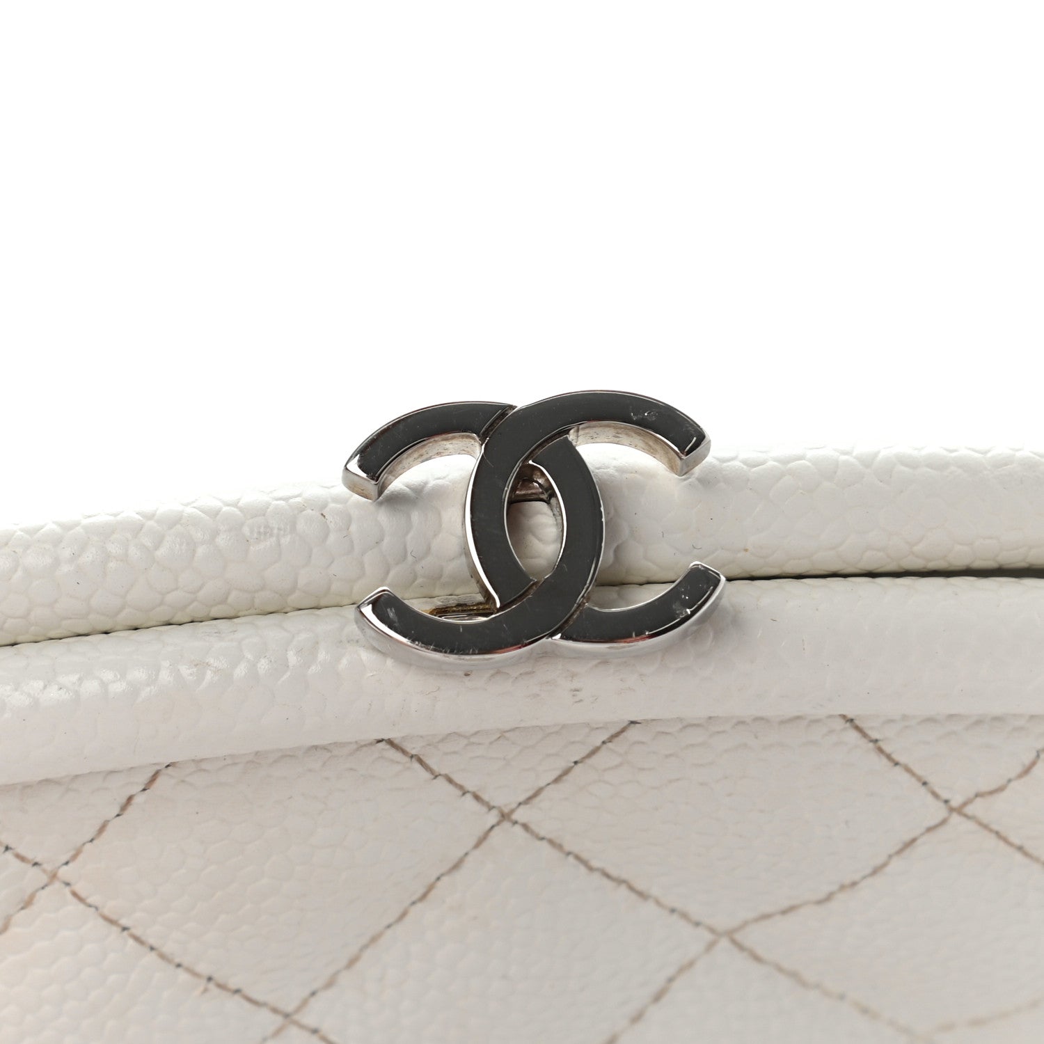 Chanel Caviar Quilted Timeless Clutch White 10 of 16